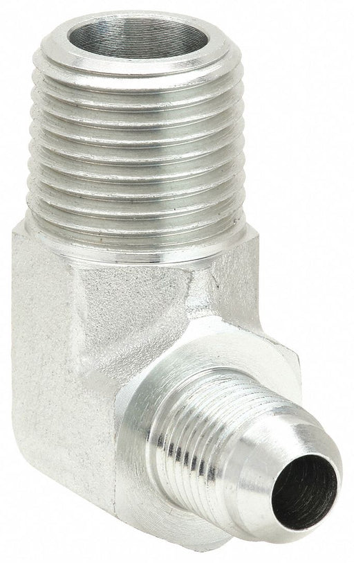 Aeroquip 2024-8-6S Hydraulic Hose Straight Adapter, NPT Threaded x JIC Threaded, Male x Male, Rigid, 90° Elbow