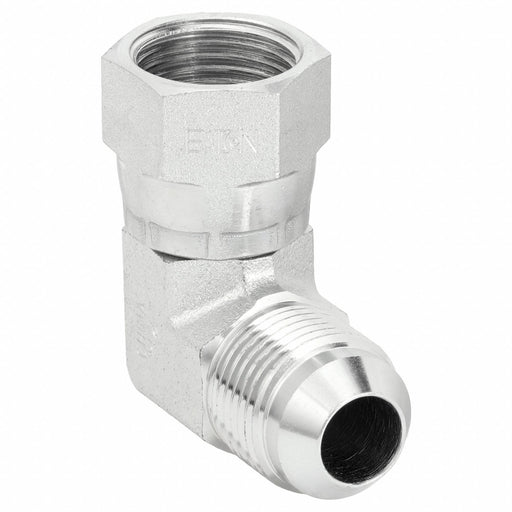 Aeroquip 2071-8-8S Hydraulic Hose Straight Adapter, JIC Threaded x JIC Threaded, Male x Female, Swivel, 90° Elbow