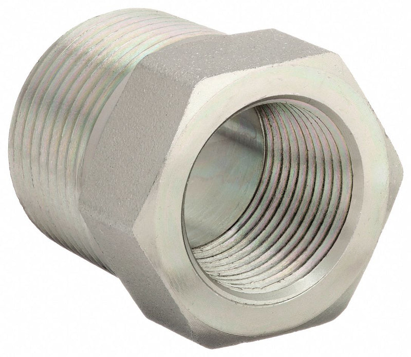 Aeroquip 2081-12-8S Hydraulic Hose Straight Adapter, NPT Threaded x NPT Threaded, Male x Female, Rigid, Straight