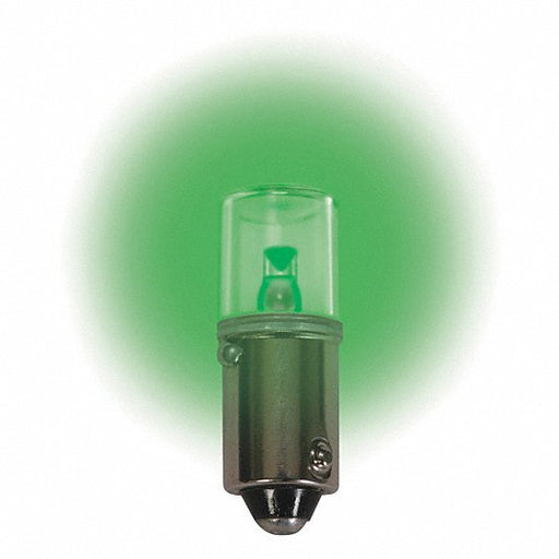 CEC Industries LM1012MB - G Compact LED Bulb LED, Miniature Bayonet (BA9s), (T) Tubular, T3 - 1/4, 12V DC, Green - KVM Tools Inc.KV2FNK9