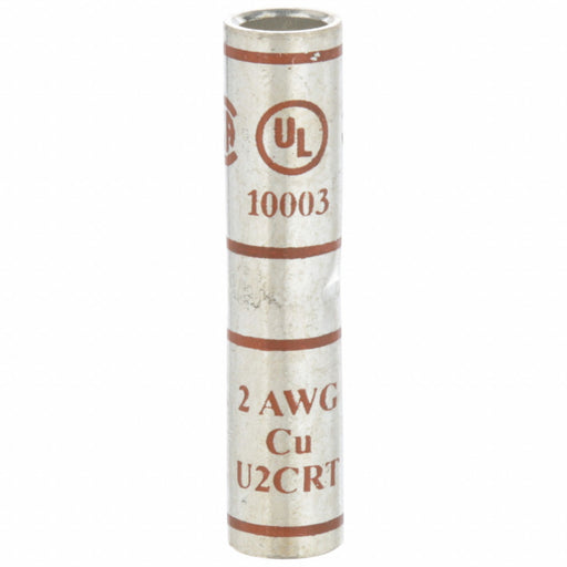 3M 10003 Open Barrel Splice, 2 AWG, Brown Code, 1.88 in, Copper
