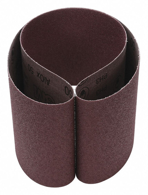 3M 341D Sanding Belt, 6 in W x 48 in L, Aluminum Oxide, 50 Grit, X Wt Cloth Backing, 20 PK