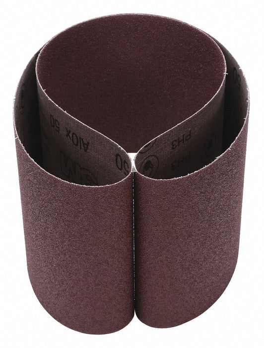 3M 341D Sanding Belt, 6 in W x 48 in L, Aluminum Oxide, 50 Grit, X Wt Cloth Backing, 20 PK
