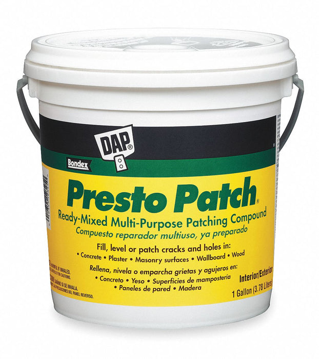 Dap 58555 Patching Compound, Presto Patch, 1 gal Container Size, Pail, Off-White