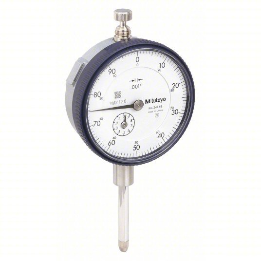 Mitutoyo 2416A Dial Indicator Lug Back 0 in to 1 in Range, Continuous Reading, 0 - 100 Dial Reading, Box - KVM Tools Inc.KV2HB36