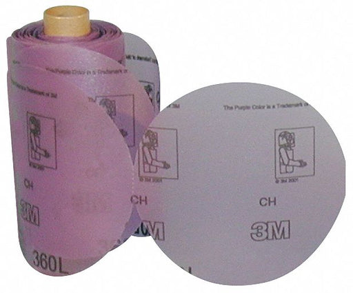 3M 360L PSA Sanding Disc Roll, 6", NH, Aluminum Oxide, P800 Grit, 3 mil Wt Film, 125 /PK
