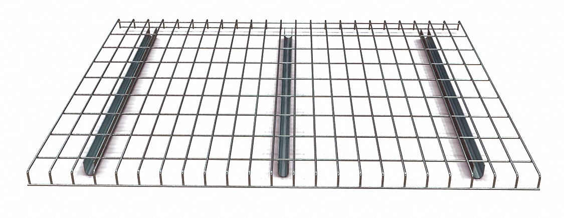Husky Rack & Wire 4852A3 Pallet Rack Decking, 52 in x 48 in x 1-1/2 in, Waterfall Edge, 6 ga Galvanized Steel Wire, 2,100 lb Cap, Silver, Standard Style
