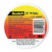 3M 10232 Electrical Tape, 1/2 in x 6 5/8 yd, 7 mil, White, PK100
