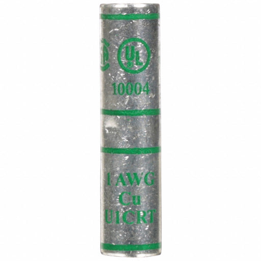 3M 10004 Open Barrel Splice, 1 AWG, Green Code, 1.88 in, Copper