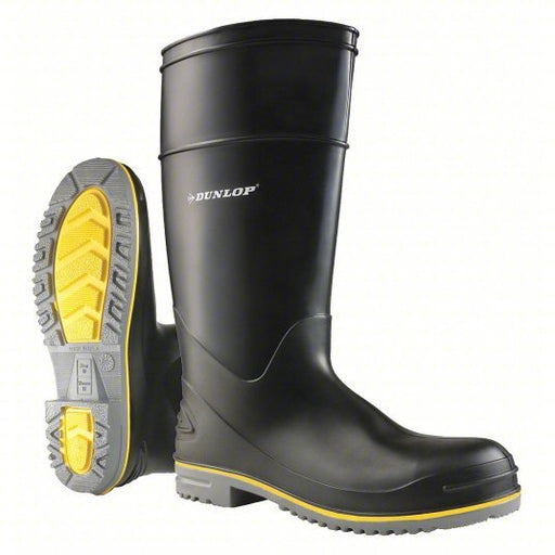 Dunlop 8990800 Size 13 Men's Steel Rubber Boot, Black - KVM Tools Inc.KV2LMK2