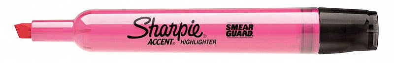 Sharpie 25009B Highlighter, Pink, Chisel, Capped, Std, Std, Non-Toxic, Smear-Resistant Ink, 12 PK