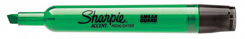 Sharpie 25026B Highlighter, Green, Chisel, Capped, Std, Std, Non-Toxic, Smear-Resistant Ink, 12 PK