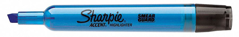 Sharpie 25010B Highlighter, Blue, Chisel, Capped, Std, Std, Non-Toxic, Smear-Resistant Ink, 12 PK