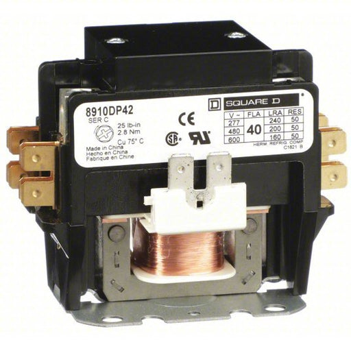 Square D 8910DP42V06 Definite Purpose Magnetic Contactor 2 Poles, 480V AC, 40 A, Non - Reversing - KVM Tools Inc.KV2MMJ6