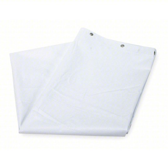 KVM Tools KV4EEY2 Shower Curtain, Vinyl, White, 72 in Overall Wd, 72 in x 72 in, 72 in, White - KVM Tools Inc.KV4EEY2
