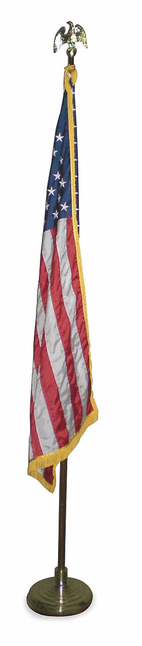Annin Flagmakers 31400 US Parade Flag Set, Nylon, Indoor, 3 ft x 5 ft ...