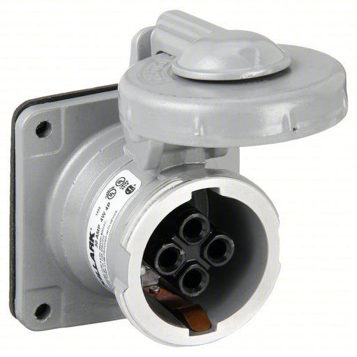 Hubbell VR341 Pin and Sleeve Receptacle 30 A, 600V AC/250V DC, Style 1 Grounding, Gray, Receptacle Only, Grounded - KVM Tools Inc.KV2NVP2