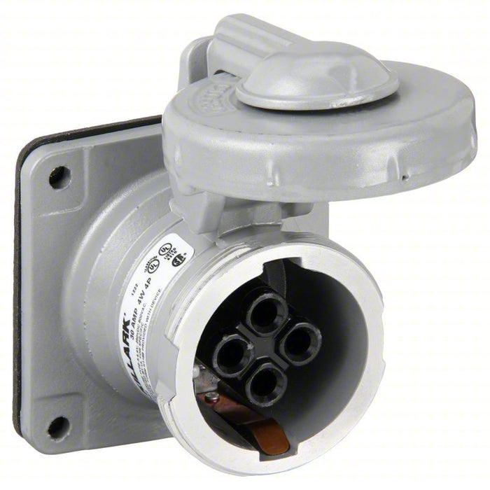 Hubbell VR341 Pin and Sleeve Receptacle 30 A, 600V AC/250V DC, Style 1 Grounding, Gray, Receptacle Only, Grounded - KVM Tools Inc.KV2NVP2