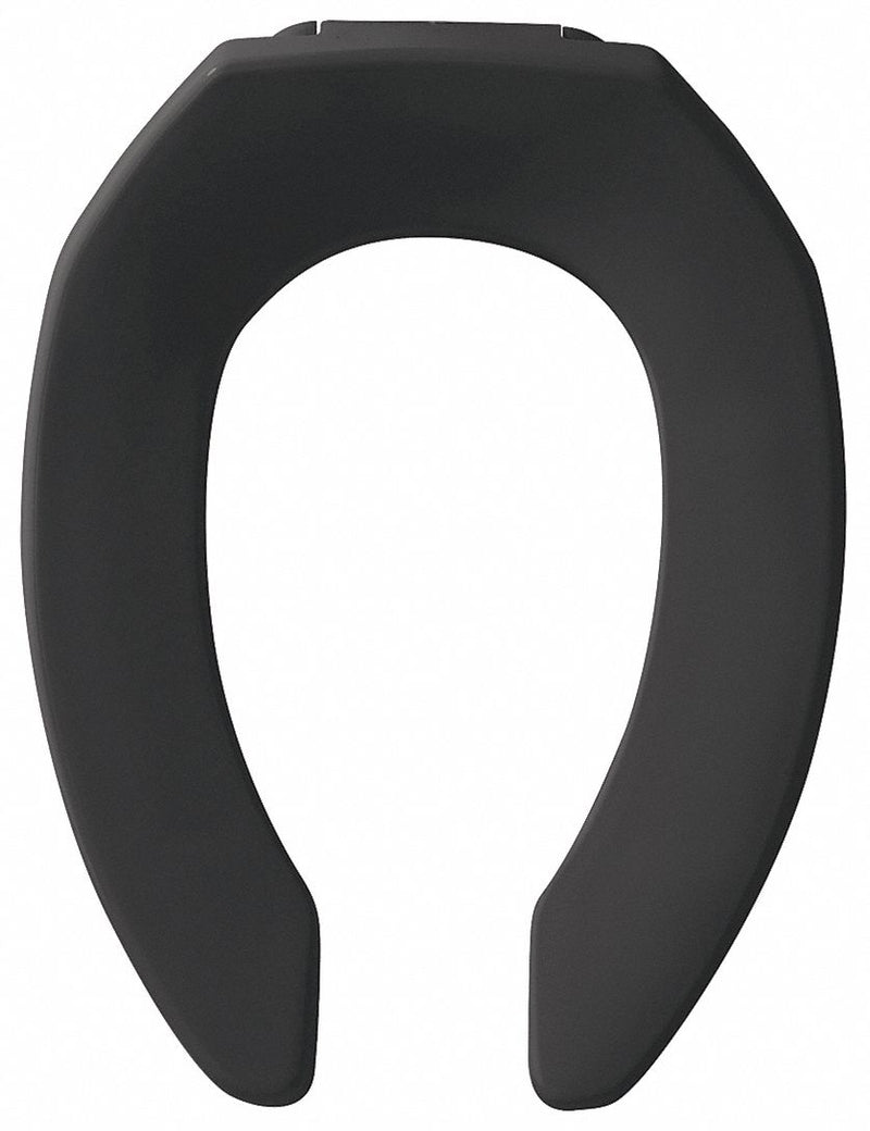 Bemis 1955CT-047 Black Elongated Open Front Toilet Seat