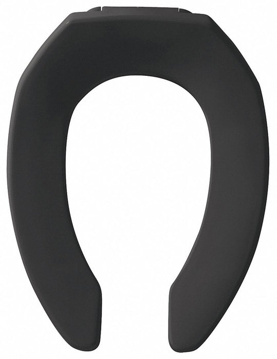 Bemis 1955CT-047 Black Elongated Open Front Toilet Seat
