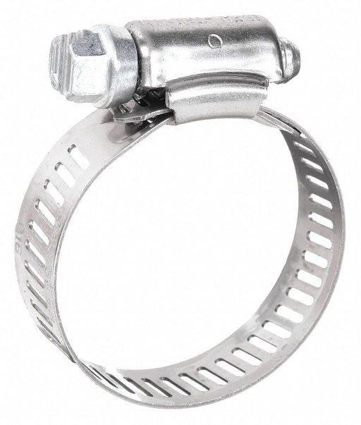 Approved Vendor 5708 Worm Gear Hose Clamp, 201 Stainless Steel, Perforated Band, 7/16 in – 1 in Clamping Dia, 10 PK