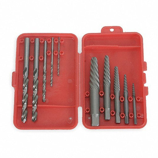 KVM Tools KV2RUR2 Screw Extractor Set 10 Pc, Spiral Flute, Size 1/2/3/4/5, 3/32 in to 5/8 in Capacity - KVM Tools Inc.KV2RUR2