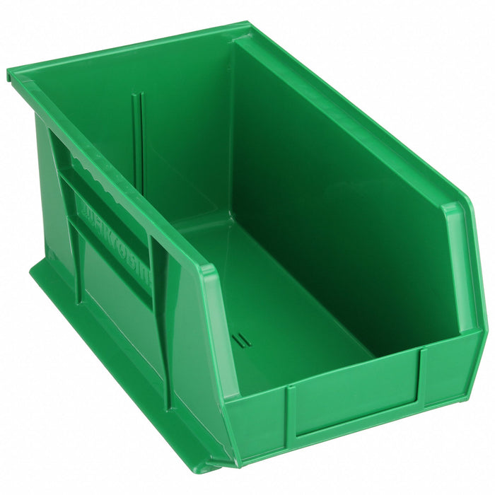 Akro-Mils 30240GREEN Hang and Stack Bin, 8 1/4 in x 14 3/4 in x 7 in, Green