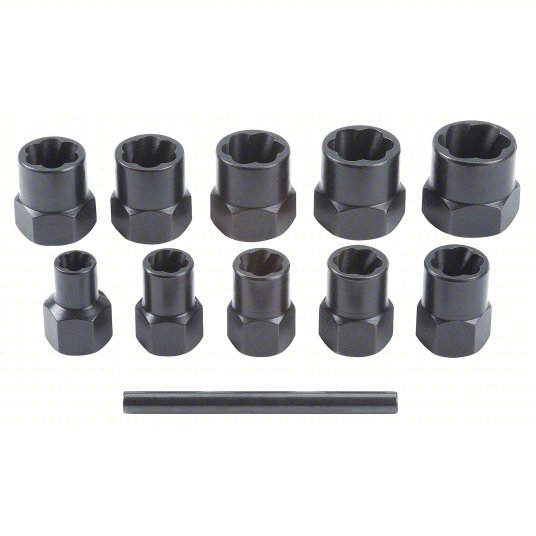 Proto J69X00 Screw Extractor Set 10 Pc, Spiral Flute - KVM Tools Inc.KV2TJ52