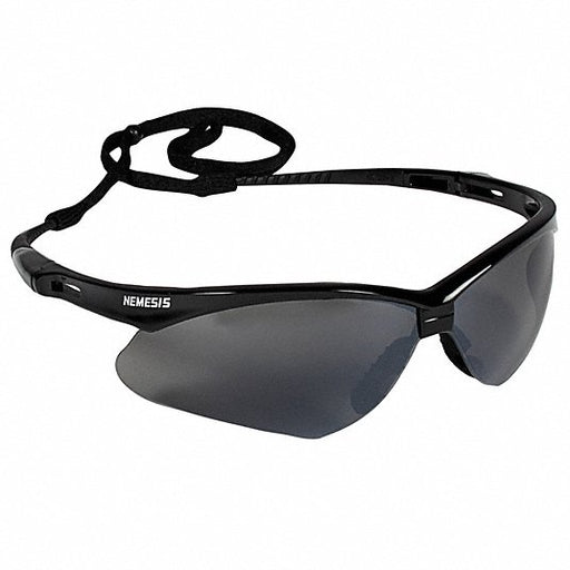 Kleenguard 25688 V30 Nemesis Safety Glasses, Mirror Coating, Scratch-Resistant, Black Half Frame, Smoke Lens - KVM Tools Inc.KV2UYF4