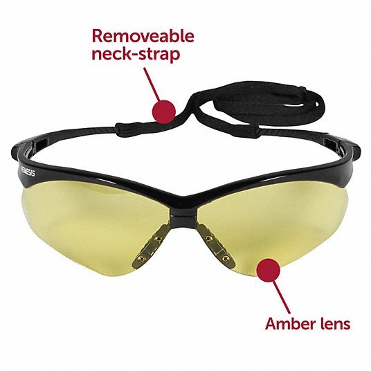 Kleenguard 25659 Safety Glasses Amber Lens, Half - Frame, Anti - Fog, Black Frame, Nemesis(TM) Series - KVM Tools Inc.KV2UYF6