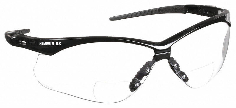 Kleenguard 28621 Reader Safety Glasses, Clear Lens Color, Wraparound Frame, Hard Coat, Bottom, +1.50