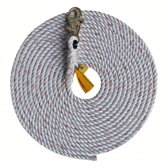 3M DBI - SALA 1202794 Vertical Lifeline 50 ft Lifeline Lg, 310 lb Capacity, Steel, Rope Grabs, White - KVM Tools Inc.KV2UZX8