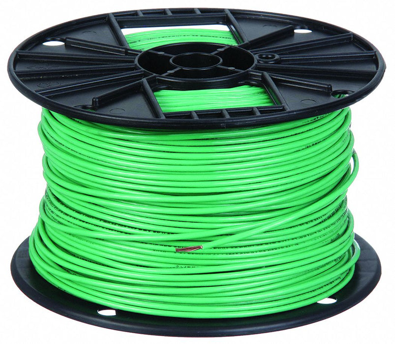Southwire 22977301 Building Wire, Copper, 10 AWG, 1 Conductor, Stranded, Green, 500 ft, THHN