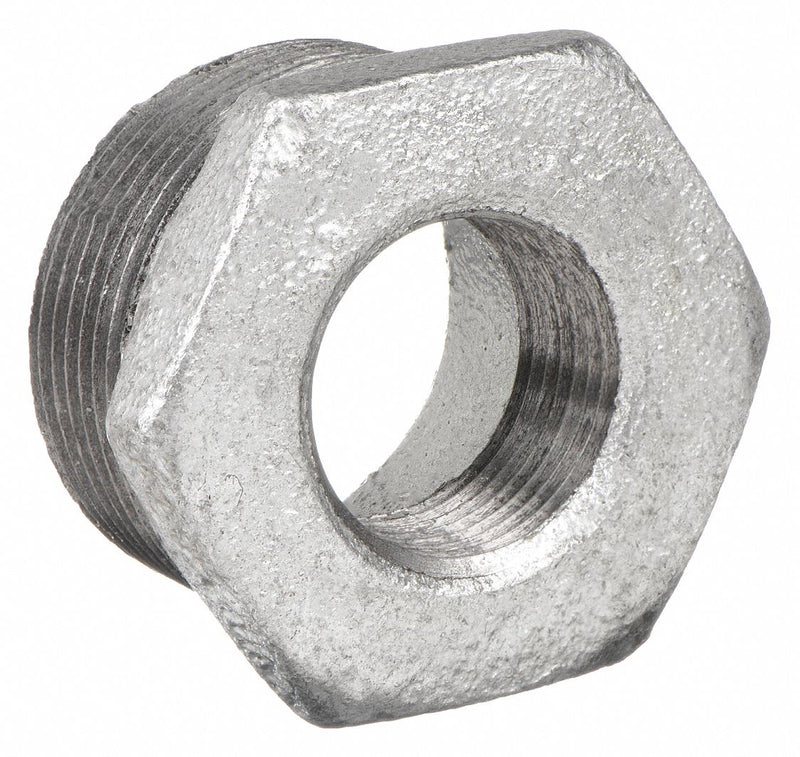 Approved Vendor 5P884 Metal Pipe Straight, Straight, 1 in x 1/2 in, Malleable Iron