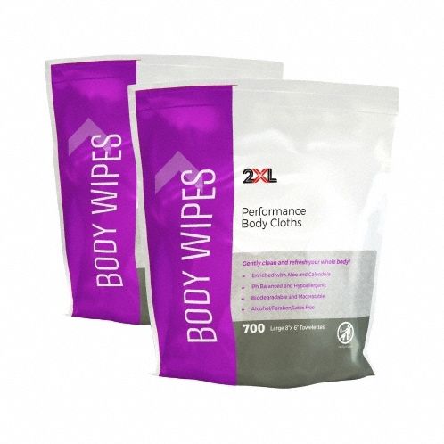 2XL 2XL436 Body Wipes, Body Wipes, 8 in Wipe Lg, 6 in Wipe Wd, 700 Wipes per Container, Soft Pack, 2 PK