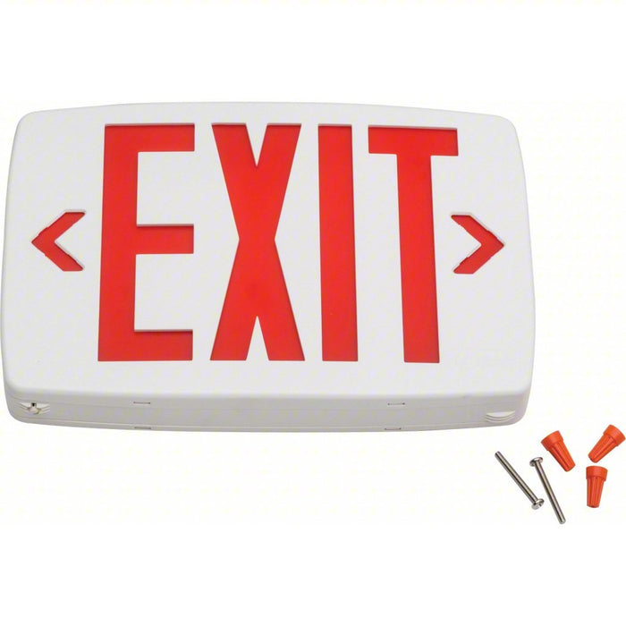 Lithonia LQM S W 3 R 120/277 M6 Exit Sign LED, White, Red, 1 Faces, Ceiling, Not Battery Powered, Without Battery Backup - KVM Tools Inc.KV3BA31
