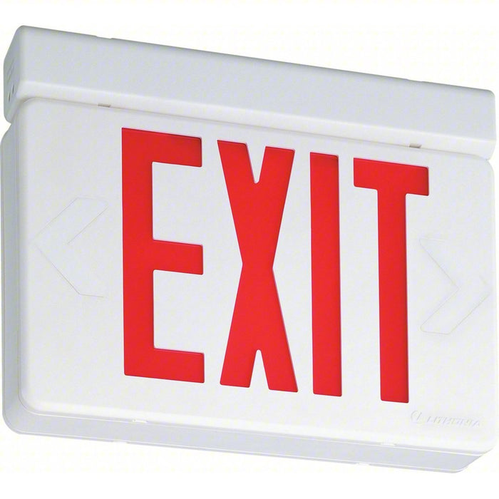 Lithonia LQM S W 3 R 120/277 M6 Exit Sign LED, White, Red, 1 Faces, Ceiling, Not Battery Powered, Without Battery Backup - KVM Tools Inc.KV3BA31