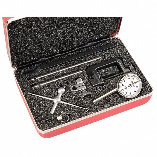 Starrett 196A1Z Back Plunger Dial Indicator Kit 0 in to 0.2 in, Inch, Mechanical, 0 - 100 Dial Reading - KVM Tools Inc.KV2ZUJ4