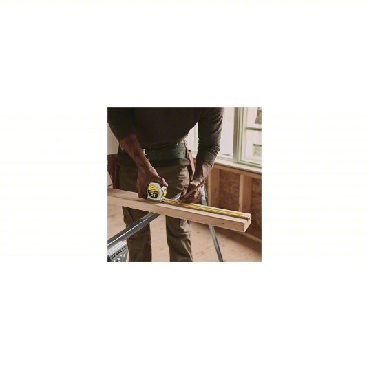 Stanley 33 - 312 Tape Measure Inch, Nonmagnetic Single Hook Tip, Metal, 12 ft, Std Blade, Manual Lock, Auto - KVM Tools Inc.KV6A496