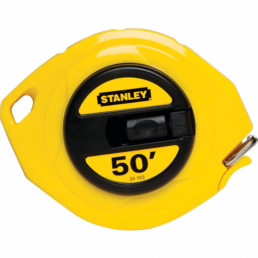 Stanley 34-103 Long Tape Measure, Manual, 34-103, SAE, 50 ft, 1/8 in, Plastic, Nonmagnetic Single Hook Tip