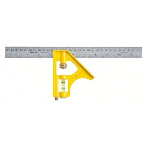 Stanley 46 - 028 Combination Square Inch/Metric, Square, Steel, 12 in x 1 in, 12 in Blade Lg, Steel, 1/16 in - KVM Tools Inc.KV6R171
