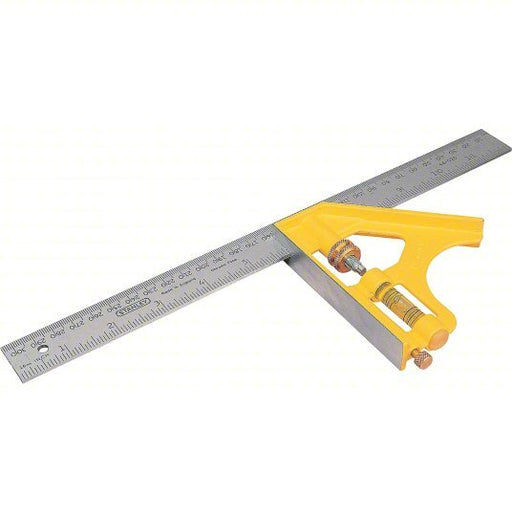 Stanley 46 - 028 Combination Square Inch/Metric, Square, Steel, 12 in x 1 in, 12 in Blade Lg, Steel, 1/16 in - KVM Tools Inc.KV6R171