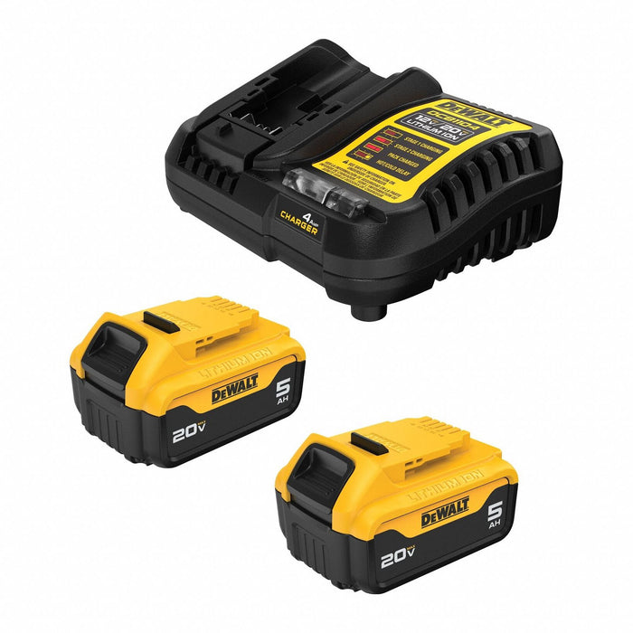 DEWALT DCB205-2C Battery Kit, 20V MAX*, 5 Ah, 2 Batteries Included, Charger Included, 20V DC