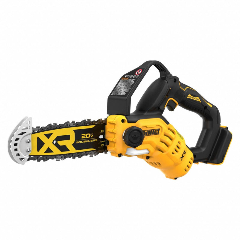 DEWALT DCCS623B Battery-Powered Chainsaw, 8 in Bar Lg, Rear Handle, Auto Chain Oiler, 20 V, Battery-Powered