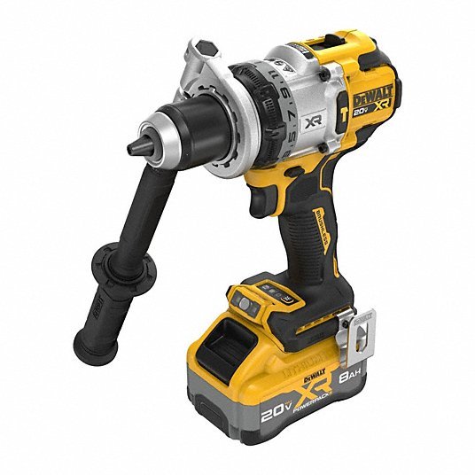 DeWalt DCD1007WW1 Hammer Drill 20V DC, Premium, 1/2 in Chuck, 1/2 in Concrete Capacity, 3 Speeds, 1,530 in - lb - KVM Tools Inc.KV824WX0