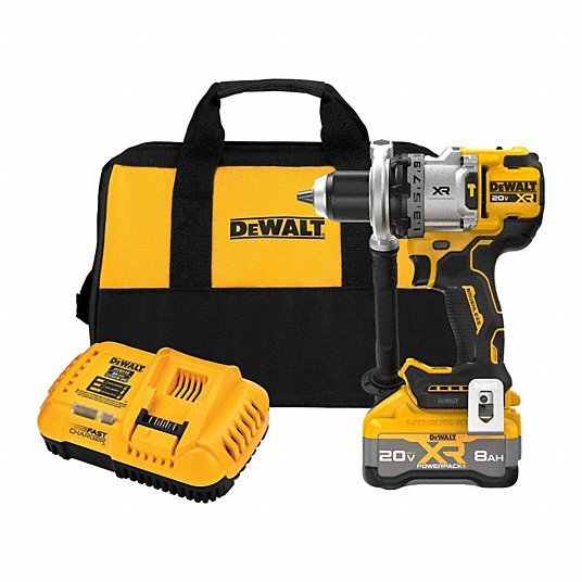 DeWalt DCD1007WW1 Hammer Drill 20V DC, Premium, 1/2 in Chuck, 1/2 in Concrete Capacity, 3 Speeds, 1,530 in - lb - KVM Tools Inc.KV824WX0