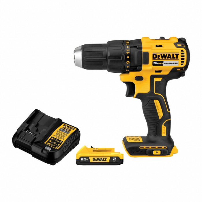 DEWALT DCD777D1 Drill-Driver Kit, 20V MAX*, Compact, 1/2 in Chuck, 1, 750 RPM Max., Brushless, 2.0 Ah