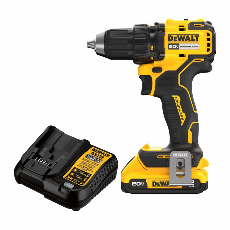 DEWALT DCD793D1 Drill Kit, 20V MAX*, Compact, 1/2 in Chuck, 1,650 RPM Max., Brushless, Battery Included