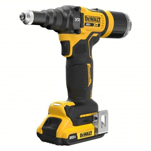 DeWalt DCF403D1 Cordless Rivet 49/50 in Stroke Lg, 2,100 lb Pulling Force, 3/16 in Blind Rivet Dia. Steel, 2.0 Ah - KVM Tools Inc.KV810XE2