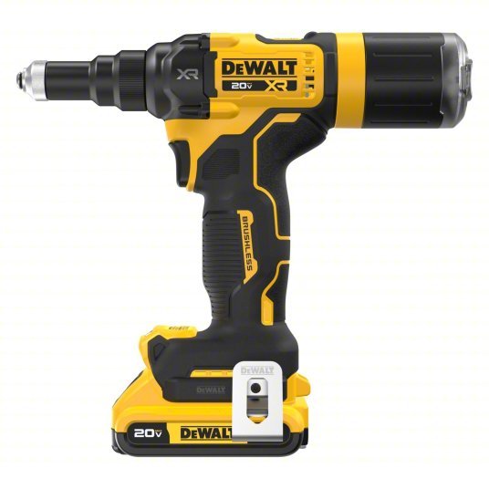 DeWalt DCF403D1 Cordless Rivet 49/50 in Stroke Lg, 2,100 lb Pulling Force, 3/16 in Blind Rivet Dia. Steel, 2.0 Ah - KVM Tools Inc.KV810XE2